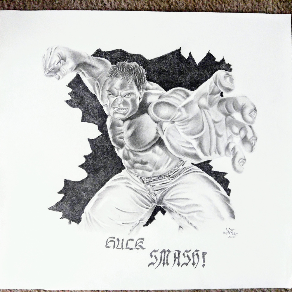 The Hulk Authentic Sketch Wall Art